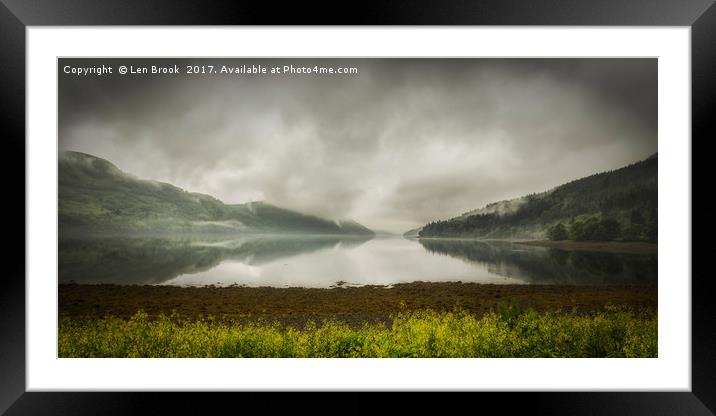 The Clouds and Mists of Loch Long Framed Mounted Print by Len Brook