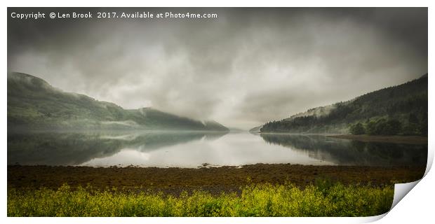The Clouds and Mists of Loch Long Print by Len Brook