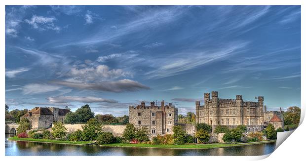 Leeds Castle and Moat rear view Print by Chris Thaxter