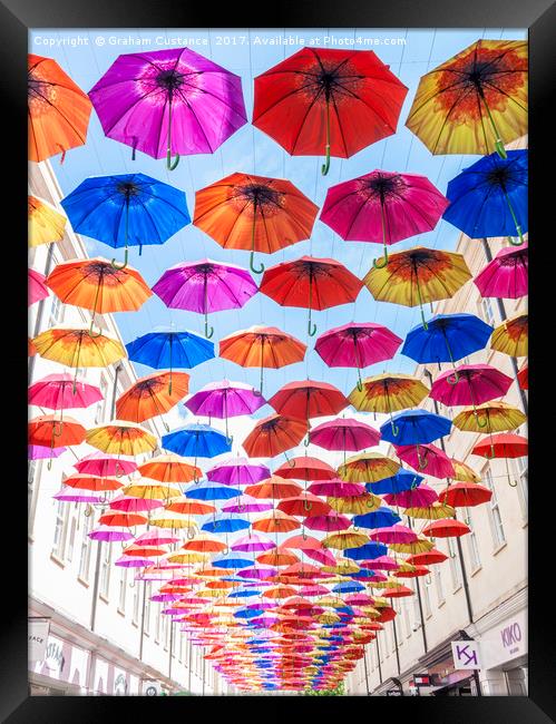 Bath Umbrellas Framed Print by Graham Custance
