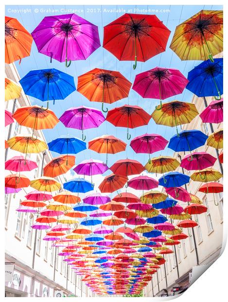 Bath Umbrellas Print by Graham Custance