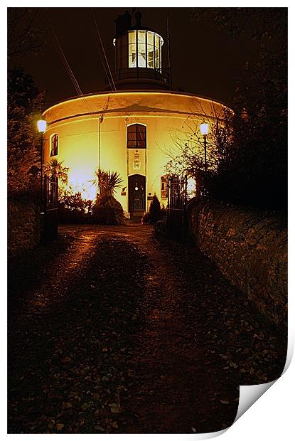 West Usk Lighthouse at night Print by David (Dai) Meacham