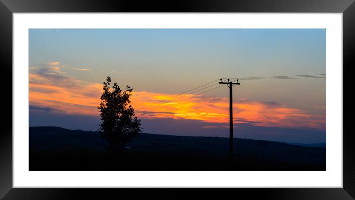 Power line    Framed Mounted Print by chris smith