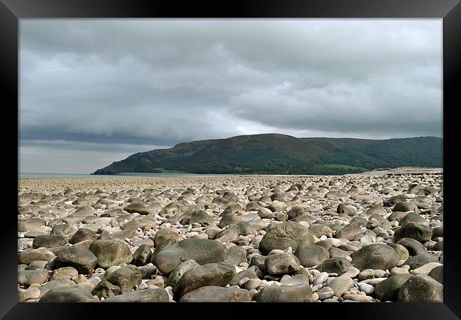 Porlock Beach and Hurlestone Point Framed Print by graham young