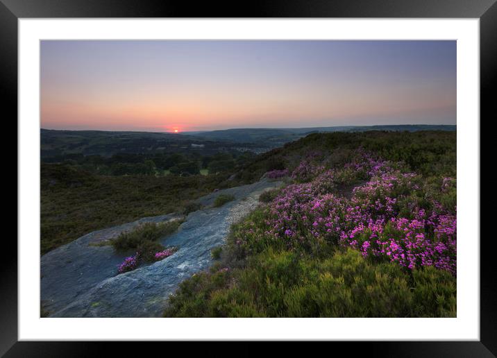 Norland moor sunset     Framed Mounted Print by chris smith