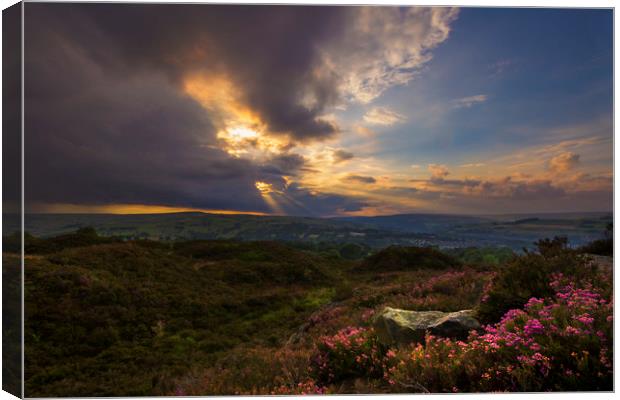 Norland moor sunset  Canvas Print by chris smith