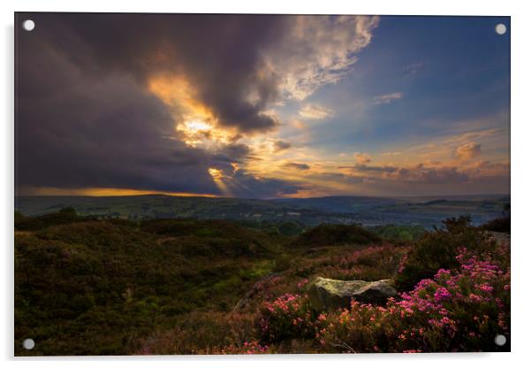 Norland moor sunset  Acrylic by chris smith