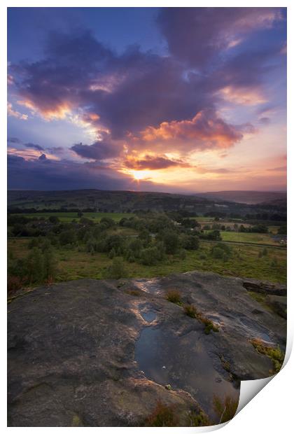 Norland moor sunset  Print by chris smith