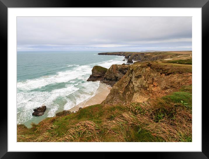 Bedruthan Steps  Framed Mounted Print by chris smith