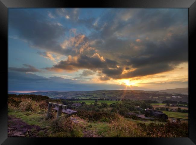 Norland moor sunset  Framed Print by chris smith