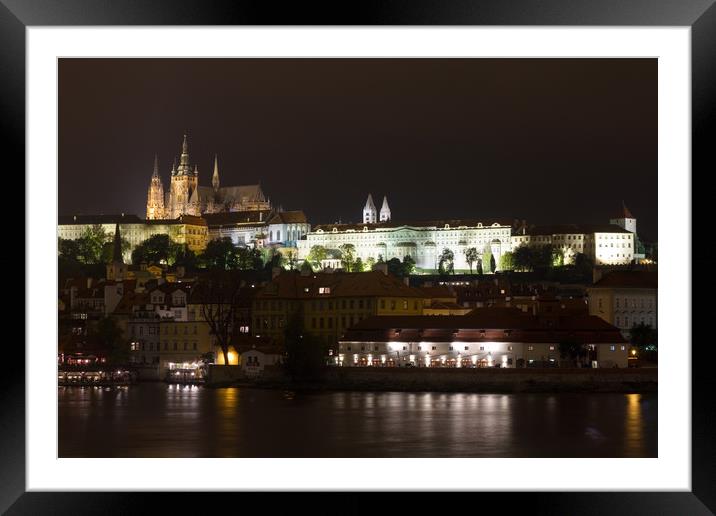 Prague at Night  Framed Mounted Print by chris smith