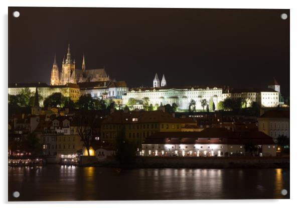 Prague at Night  Acrylic by chris smith