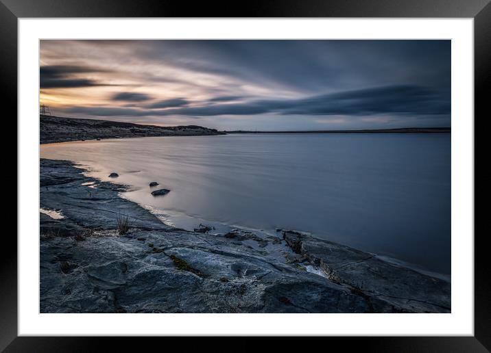Calm lake  Framed Mounted Print by chris smith
