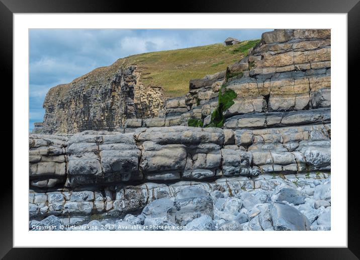 The Cliffs at Cwm Nash Framed Mounted Print by Nick Jenkins