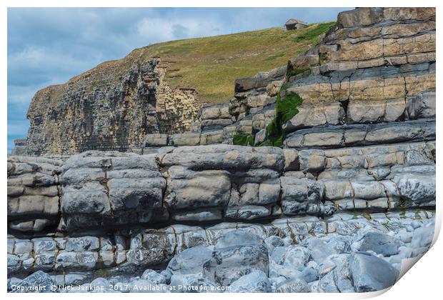 The Cliffs at Cwm Nash Print by Nick Jenkins