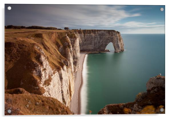 The cliffs and Manneporte arch at Etretat Acrylic by Leighton Collins