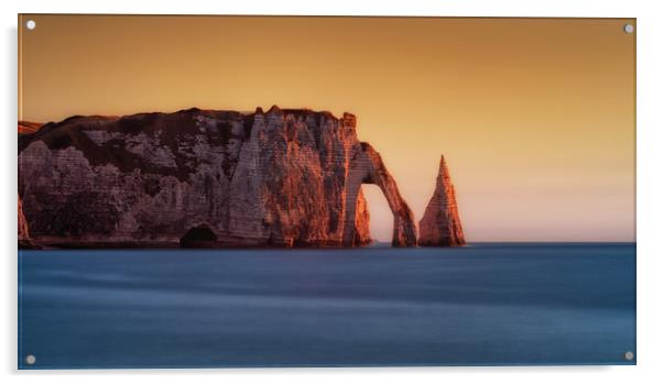 Golden hour at Etretat Acrylic by Leighton Collins
