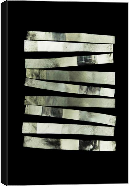 Photo paper stripes on a black background Canvas Print by Larisa Siverina