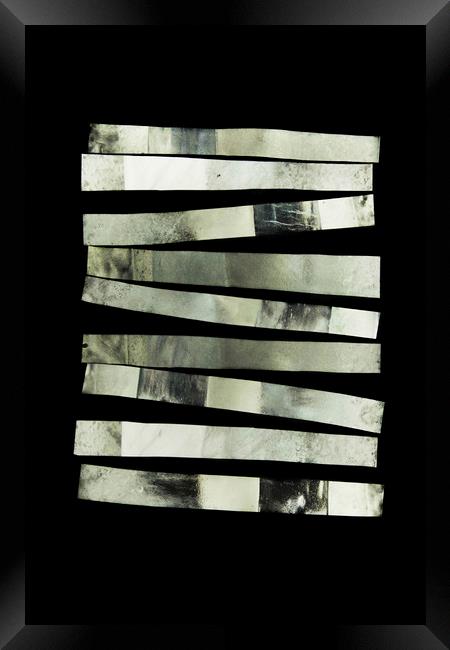 Photo paper stripes on a black background Framed Print by Larisa Siverina