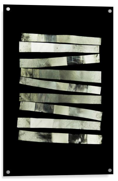 Photo paper stripes on a black background Acrylic by Larisa Siverina
