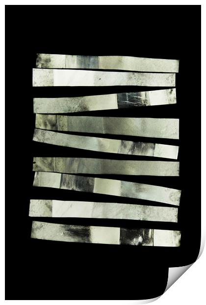 Photo paper stripes on a black background Print by Larisa Siverina