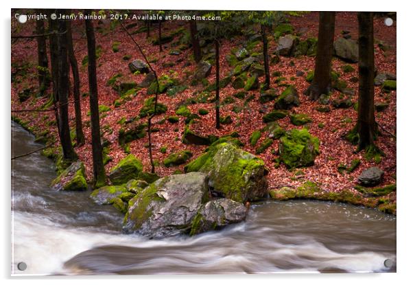 Wild Stream in Spring Forest Acrylic by Jenny Rainbow