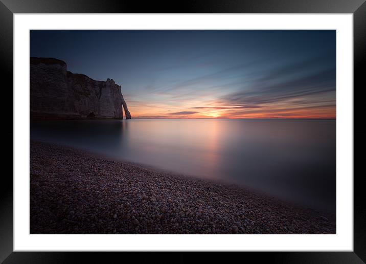 Sunset at Etretat Framed Mounted Print by Leighton Collins