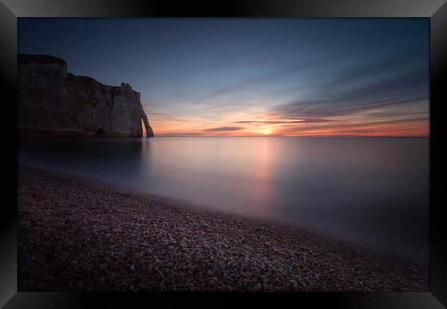 Sunset at Etretat Framed Print by Leighton Collins