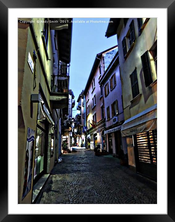 The Streets of Stresa           Framed Mounted Print by Andy Smith