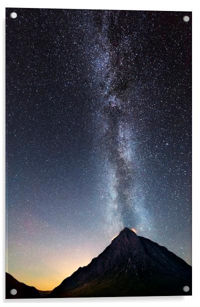 Milky Way over Buachaille Etive Mòr  Acrylic by John Finney