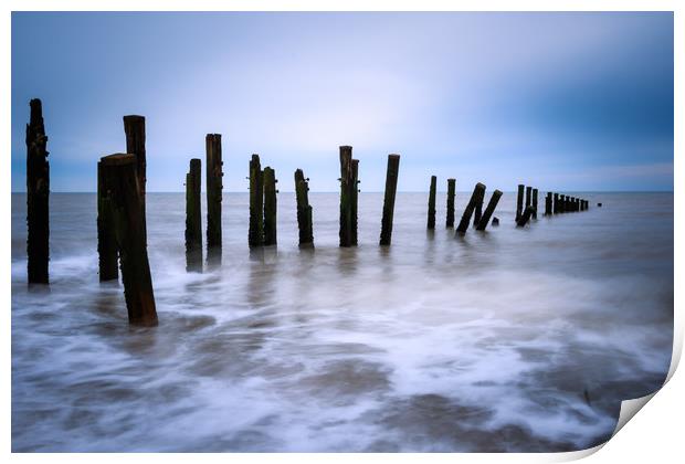 Wooden groynes  Print by chris smith