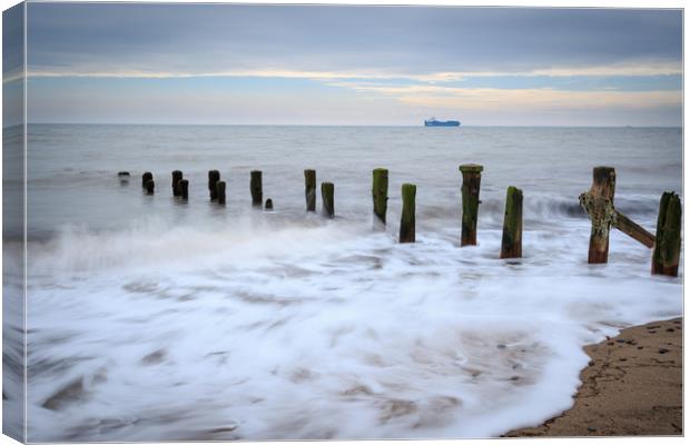 Wooden groynes  Canvas Print by chris smith