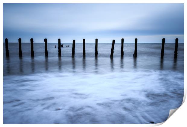 Wooden groynes  Print by chris smith
