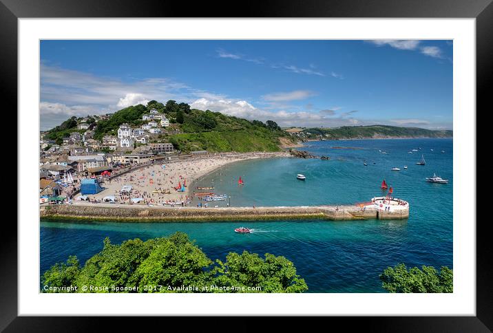 The River Looe,  Town Beach and Banjo Pier Framed Mounted Print by Rosie Spooner