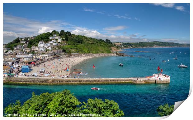The River Looe,  Town Beach and Banjo Pier Print by Rosie Spooner