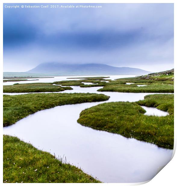 The Rodel marsh on the Isle of Harris on the Scott Print by Sebastien Coell