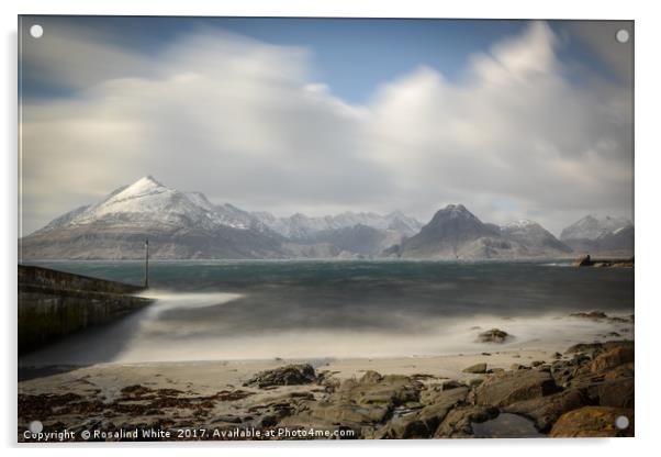 View of the Cuillin Mountains from Elgol Acrylic by Rosalind White
