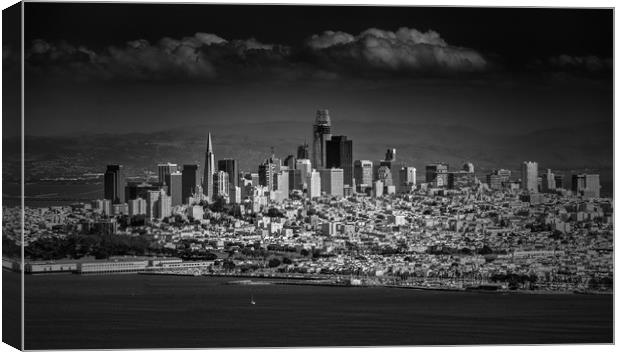 Moody Black and White photo of San Francisco Calif Canvas Print by Steve Heap