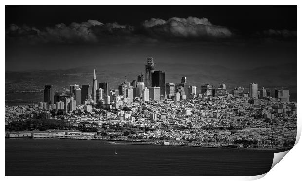 Moody Black and White photo of San Francisco Calif Print by Steve Heap