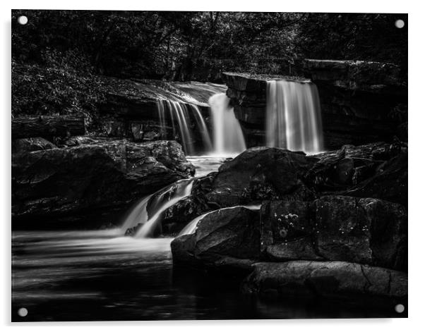 Waterfall on Deckers Creek near Masontown WV Acrylic by Steve Heap
