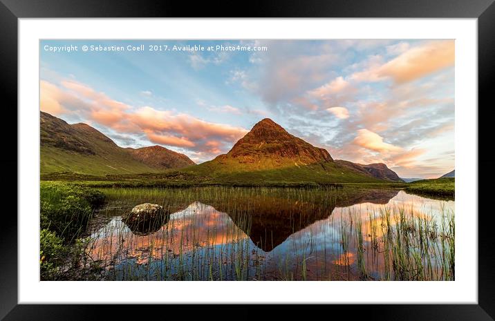 Lochen Na Fola on the Scottish highlands at Glenco Framed Mounted Print by Sebastien Coell