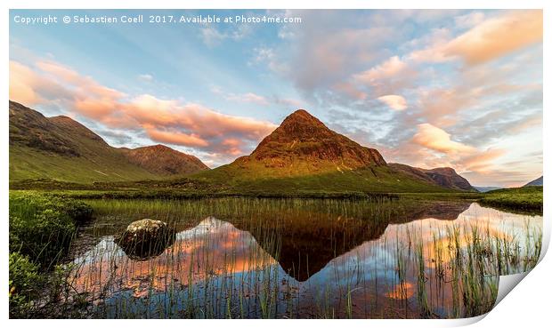 Lochen Na Fola on the Scottish highlands at Glenco Print by Sebastien Coell