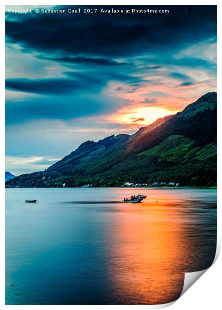 Sunbeams across the Loch Print by Sebastien Coell