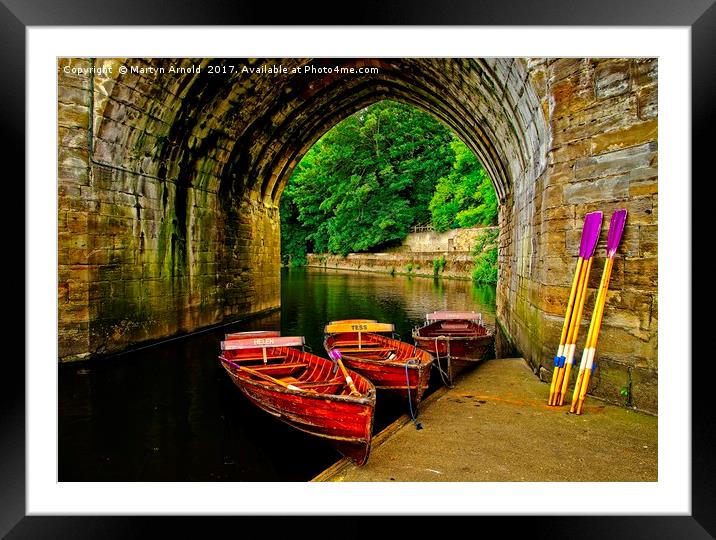 Rowing Boats on the RIver in Durham City Framed Mounted Print by Martyn Arnold