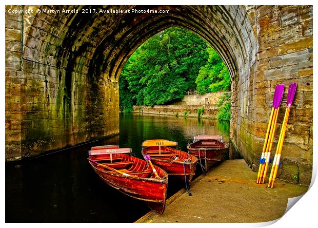 Rowing Boats on the RIver in Durham City Print by Martyn Arnold