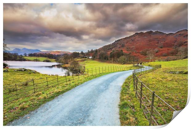 country lane in the lakes  Print by chris smith