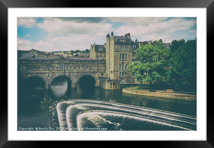 Pulteney Bridge & The Weir, Bath. Framed Mounted Print by Becky Dix