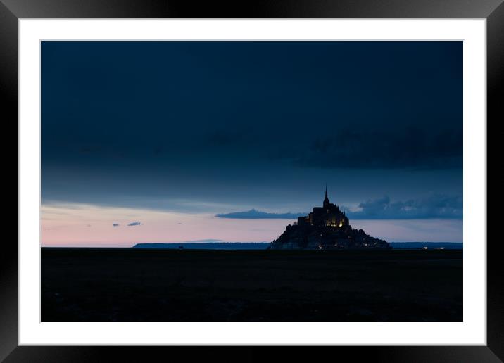 Mont St Michel at night Framed Mounted Print by Gary Finnigan