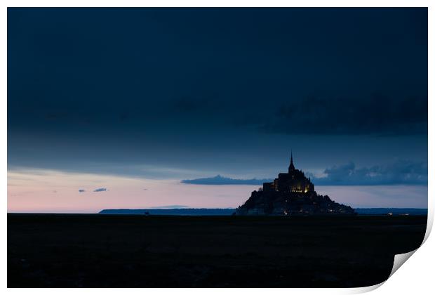 Mont St Michel at night Print by Gary Finnigan
