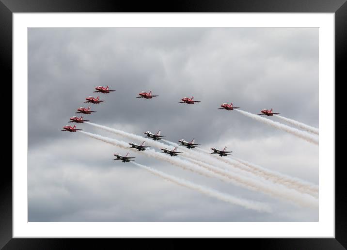 Red Arrows and Thunderbirds Framed Mounted Print by J Biggadike